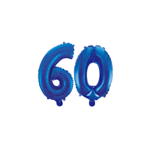 Folieballon 60 jaar blauw 41cm