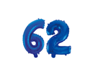 Folieballon 62 jaar blauw 41cm