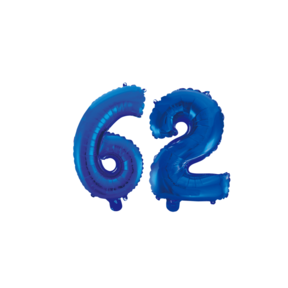 Folieballon 62 jaar blauw 41cm