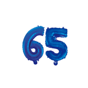 Folieballon 65 jaar blauw 41cm