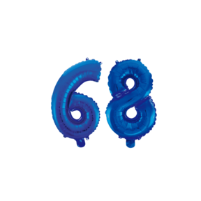 Folieballon 68 jaar blauw 41cm