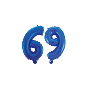 Folieballon 69 jaar blauw 41cm