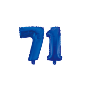 Folieballon 71 jaar blauw 41cm