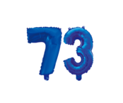 Folieballon 73 jaar blauw 41cm