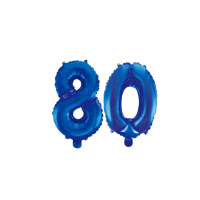 Folieballon 80 jaar blauw 41cm