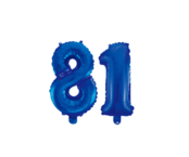 Folieballon 81 jaar blauw 41cm