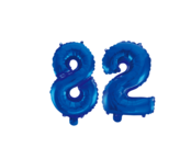 Folieballon 82 jaar blauw 41cm Folieballon 82 jaar blauw 41cm