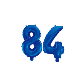 Folieballon 84 jaar blauw 41cm