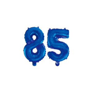 Folieballon 85 jaar blauw 41cm