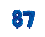 Folieballon 87 jaar blauw 41cm