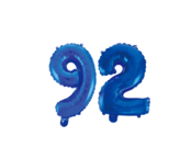 Folieballon 92 jaar blauw 41cm