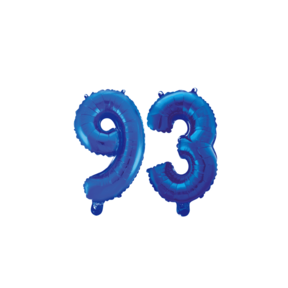 Folieballon 93 jaar blauw 41cm