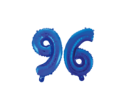Folieballon 96 jaar blauw 41cm
