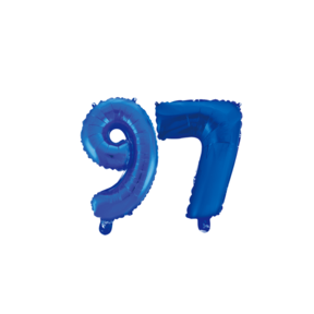 Folieballon 97 jaar blauw 41cm