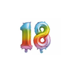 Folieballon 18 jaar Regenboog 41cm