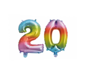 Folieballon 20 jaar Regenboog 41cm Folieballon 20 jaar Regenboog 41cm
