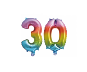 Folieballon 30 jaar Regenboog 41cm