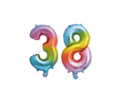 Folieballon 38 jaar Regenboog 41cm