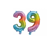 Folieballon 39 jaar Regenboog 41cm Folieballon 39 jaar Regenboog 41cm