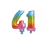 Folieballon 41 jaar Regenboog 41cm