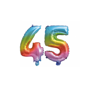 Folieballon 45 jaar Regenboog 41cm