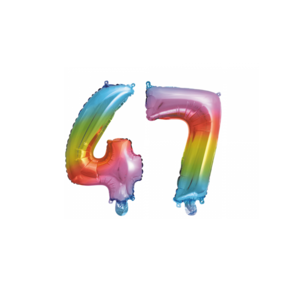 Folieballon 47 jaar Regenboog 41cm