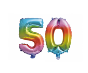 Folieballon 50 jaar Regenboog 41cm