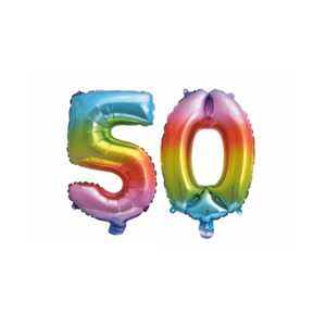 Folieballon 50 jaar Regenboog 41cm