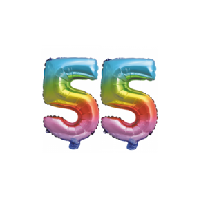 Folieballon 55 jaar Regenboog 41cm