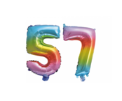 Folieballon 57 jaar Regenboog 41cm