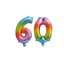 Folieballon 60 jaar Regenboog 41cm