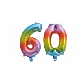 Folieballon 60 jaar Regenboog 41cm