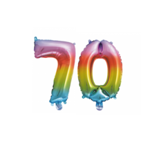 Folieballon 70 jaar Regenboog 41cm