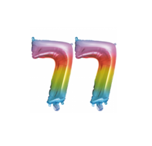 Folieballon 77 jaar Regenboog 41cm