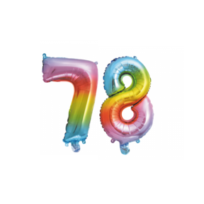 Folieballon 78 jaar Regenboog 41cm