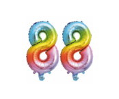 Folieballon 88 jaar Regenboog 41cm