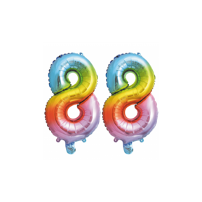 Folieballon 88 jaar Regenboog 41cm