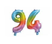 Folieballon 94 jaar Regenboog 41cm
