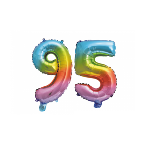 Folieballon 95 jaar Regenboog 41cm