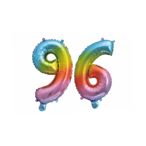 Folieballon 96 jaar Regenboog 41cm