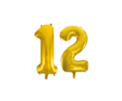 Folieballon 12 jaar Goud 86cm