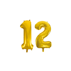 Folieballon 12 jaar Goud 86cm