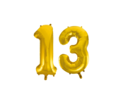 Folieballon 13 jaar Goud 86cm Folieballon 13 jaar Goud 86cm