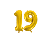 Folieballon 19 jaar Goud 86cm