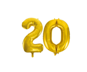 Folieballon 20 jaar Goud 86cm