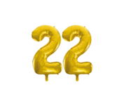 Folieballon 22 jaar Goud 86cm Folieballon 22 jaar Goud 86cm