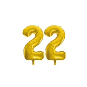 Folieballon 22 jaar Goud 86cm