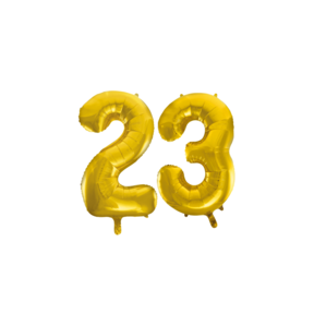 Folieballon 23 jaar Goud 86cm