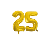 Folieballon 25 jaar Goud 86cm