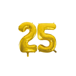 Folieballon 25 jaar Goud 86cm